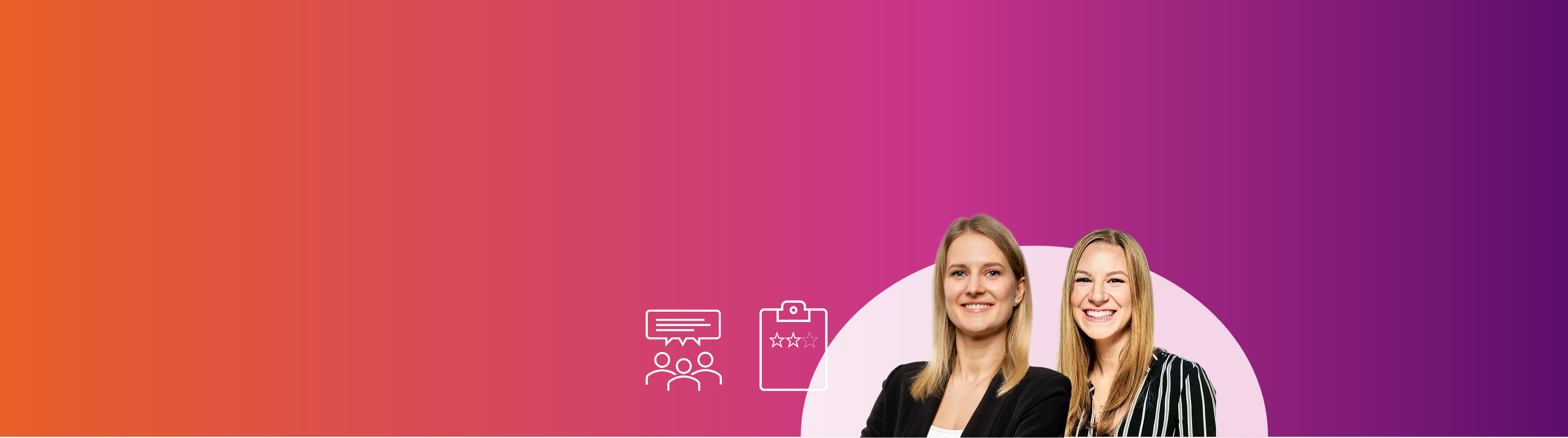 Zwei Frauen, Businessfrauen, Team, Porträt, Clipart-Icons, people, business, two women, smiling, gradient background, Frauen, Business, Portrait, Hintergrundgradiente, Kopfbilder, zwei damen, Geschäftskleidung, lächelt, Clipboard, Personengruppe