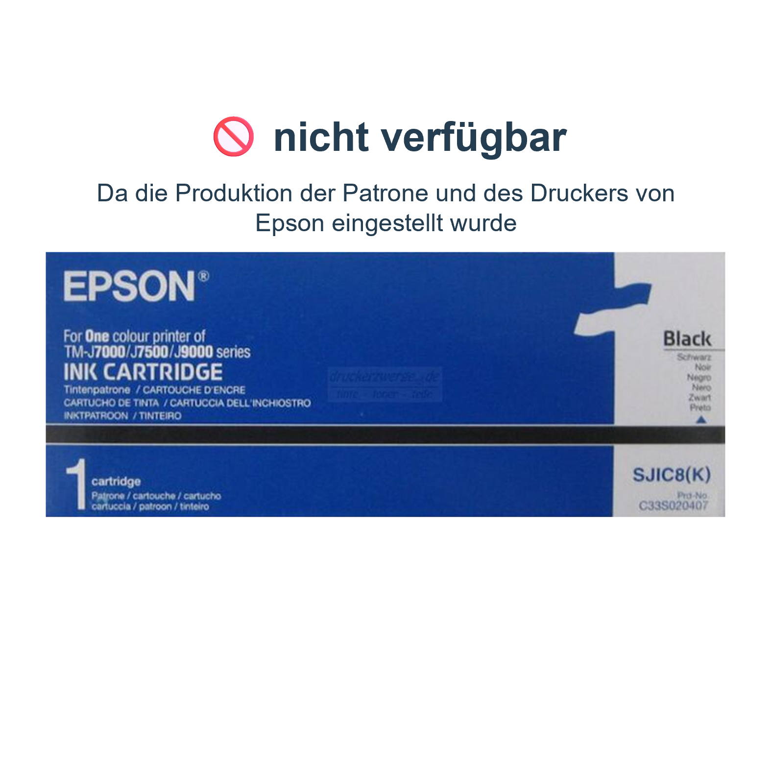 Tintenpatrone Epson SJIC8(K) Tintenpatrone, Druckerpatrone, Schwarz, einfarbig, Epson