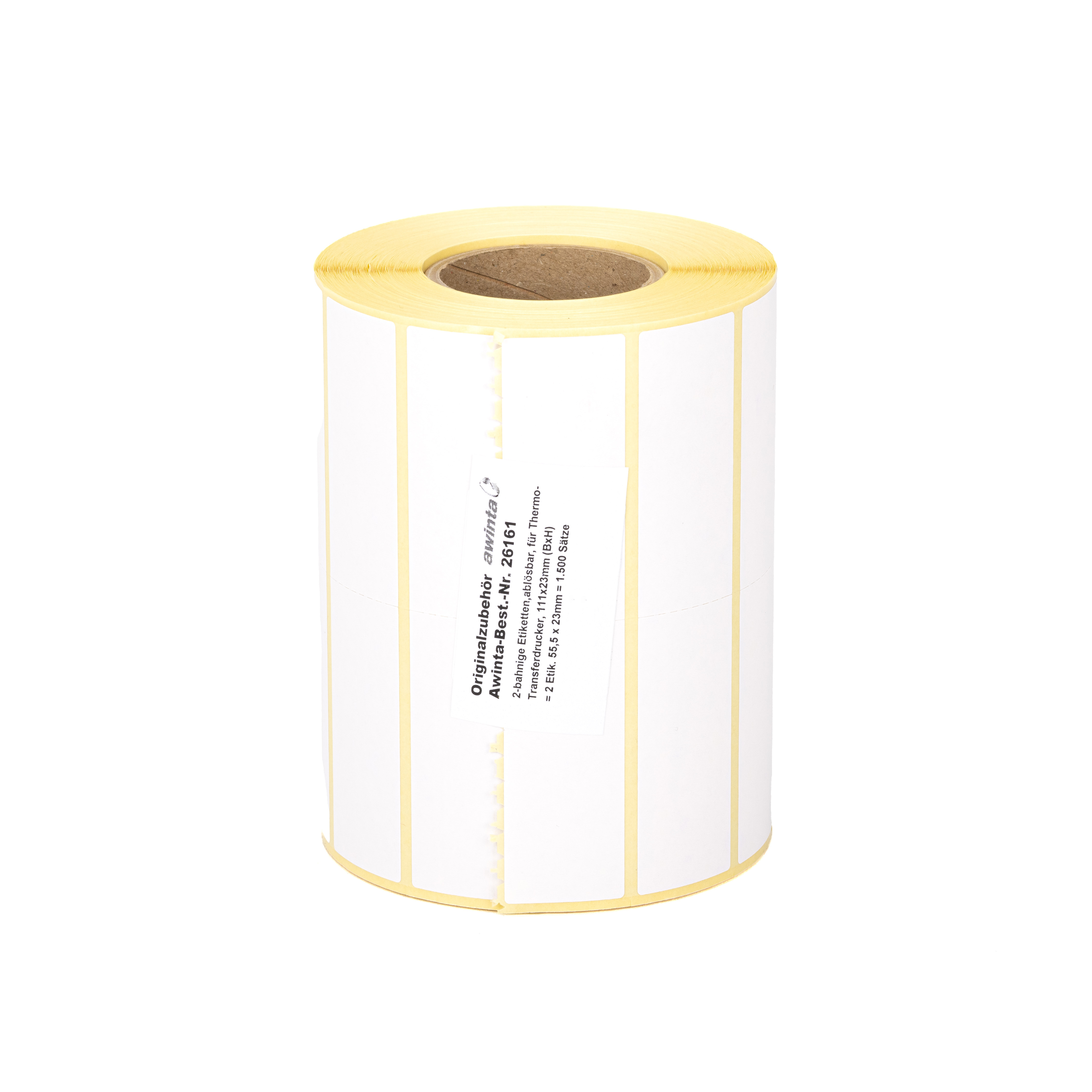 Etiketten für UBI & OD5 Drucker, 2-bahnig weiß Etikettenband, Gewichtete Rolle, Papierband, Klebeband, Thermoetiketten