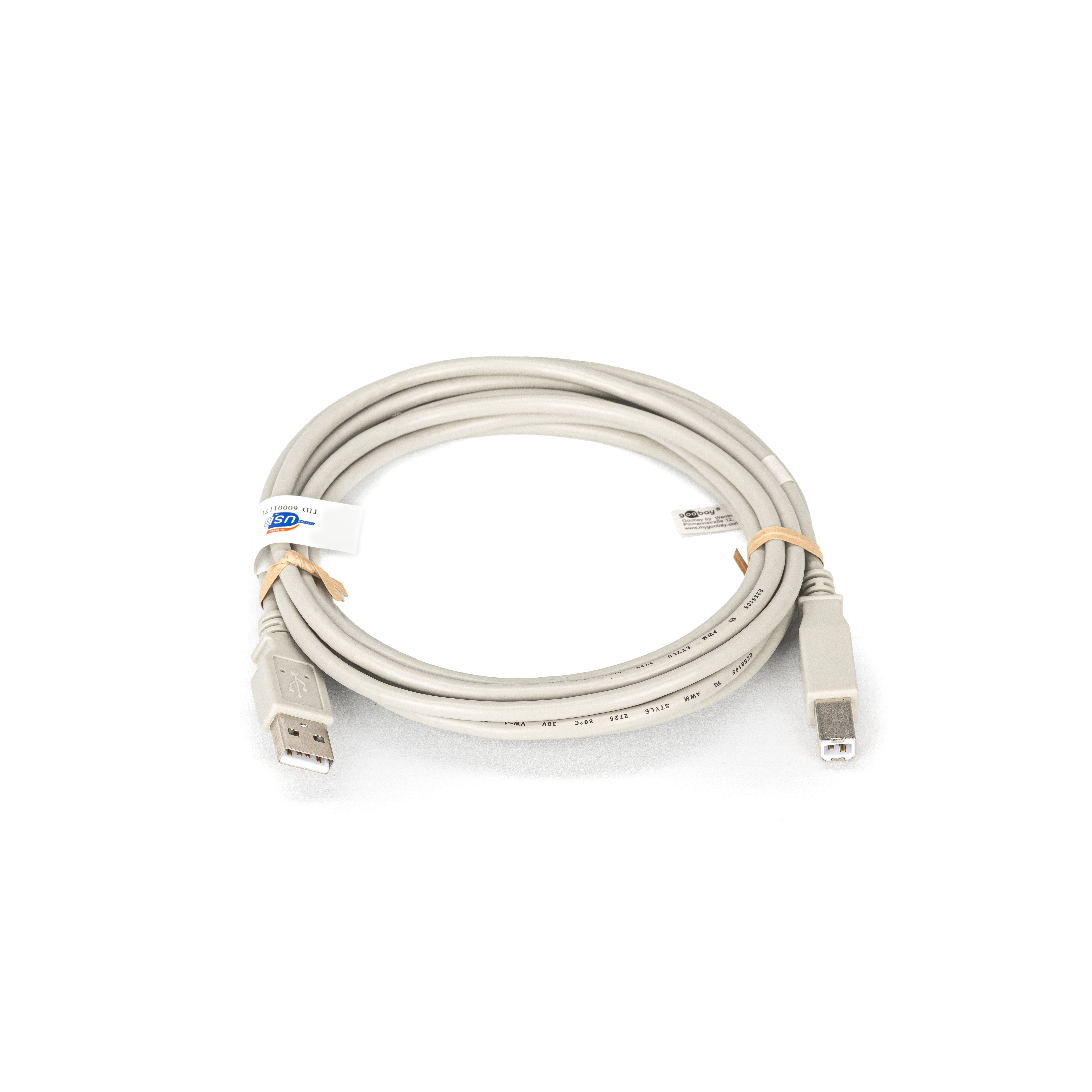 USB 2.0 Hi-Speed Kabel mit USB Zertifikat 3 m grau USB 2.0 Hi-Speed Kabel mit USB Zertifikat 3 m grau